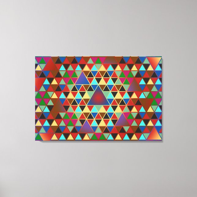 Lienzo Bonito Triángulo patrón III + su idea - tríptico (Anverso)