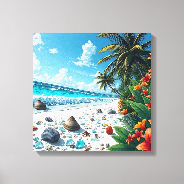 Lienzo Bonito Tropical Beach Scene (Anverso)