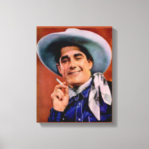 Lienzo bonito vaquero con cigarrillo