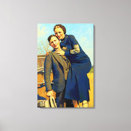 Lienzo Bonnie Parker Clyde Barrow 1933