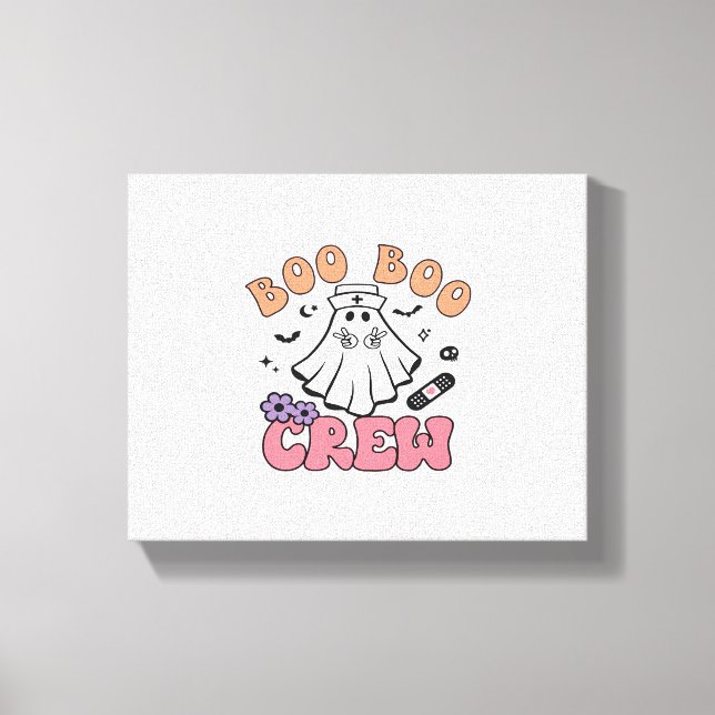 Lienzo Boo Boo Crew Enfermera a Halloween Fantasma Funny  (Anverso)