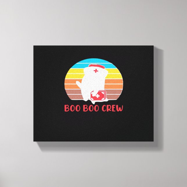 Lienzo Boo Boo Crew Enfermera Graciosa Fantasma Halloween (Anverso)