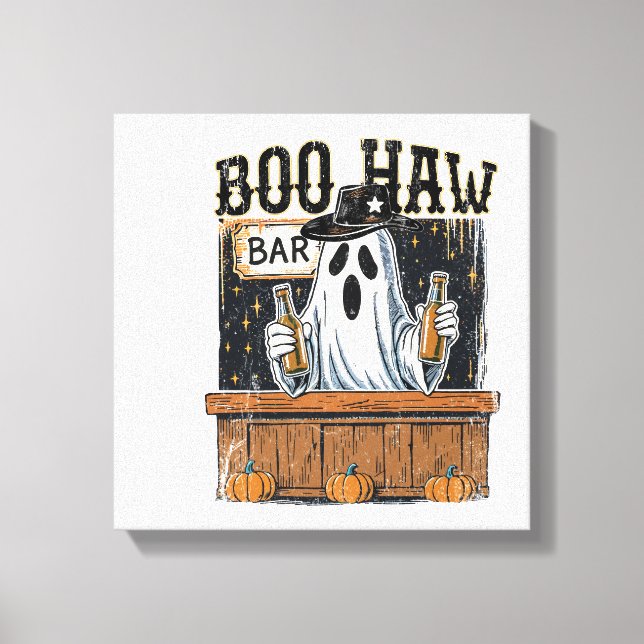 Lienzo Boo Haw Halloween Occidental Retro (Anverso)