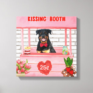 Lienzo Booth de besada de Rottweiler Dog El día de San Va