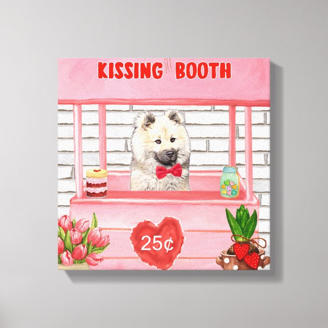 Lienzo Booth Kissing, El día de San Valentín de perro de  (Anverso)