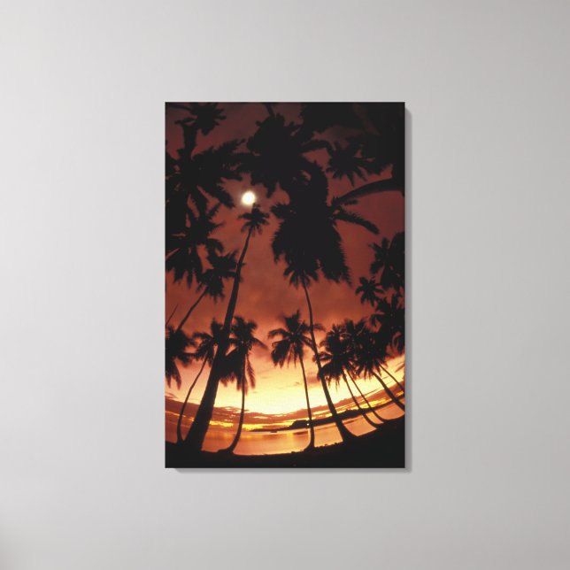 Lienzo Bora Bora, Polinesia Francesa Atardecer a través (Anverso)
