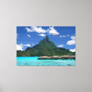 Lienzo Bora Bora, Polinesia Francesa - Resort de Playa