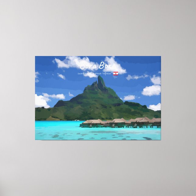 Lienzo Bora Bora, Polinesia Francesa - Resort de Playa (Anverso)