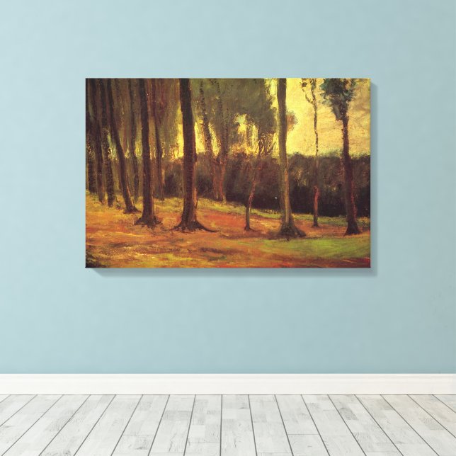 Lienzo Borde de un bosque de Vincent van Gogh (Insitu (piso de madera))