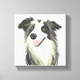 Lienzo Border Collie | Perro Hermoso Mascota Acuarela