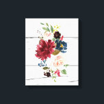 Lienzo Borgoña Floral Elegante Rústico<br><div class="desc">Un bonito lienzo acuático floral le dará un toque de belleza a su decoración. Así que bonito.</div>