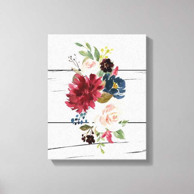 Lienzo Borgoña Floral Elegante Rústico (Anverso)