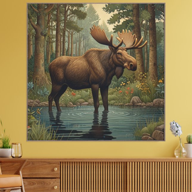 Lienzo Bosque arbolado rústico de ganso boho (Insitu (Sala de estar))
