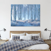 Bosque de abedules radiante de nieve