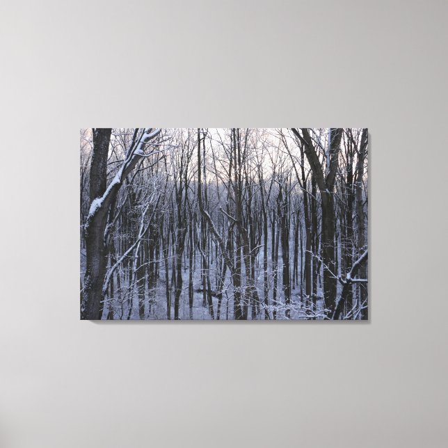 Lienzo Bosque de árboles nevados (Anverso)