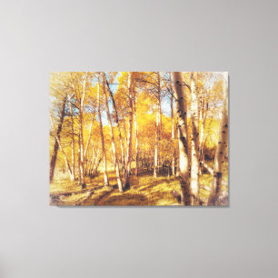 Lienzo Bosque de Aspen en Vibrantes Colores de Otoño