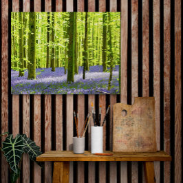 Lienzo Bosque de Bluebell encantado