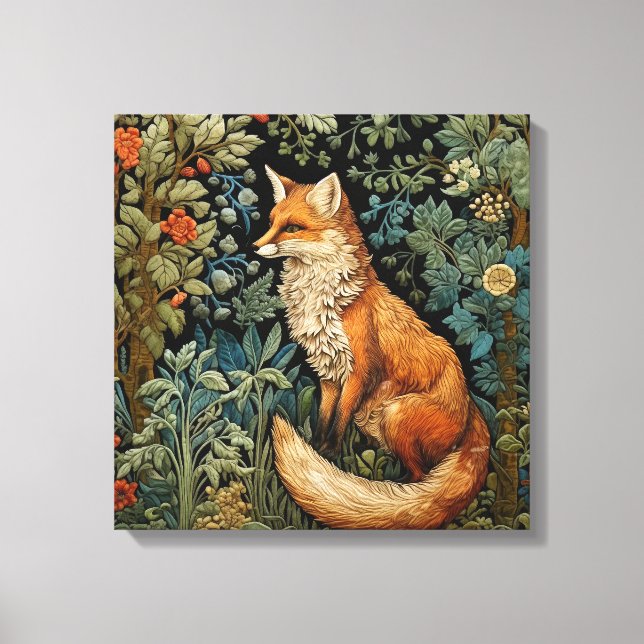 Lienzo Bosque de época Fox William Morris inspiró a Botan (Anverso)