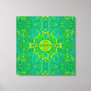 Lienzo Bosque de mariposa Bohemias Arabesque Mandala Gree