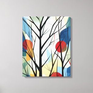 Lienzo Bosque encantado: Árboles abstractos en colores vi