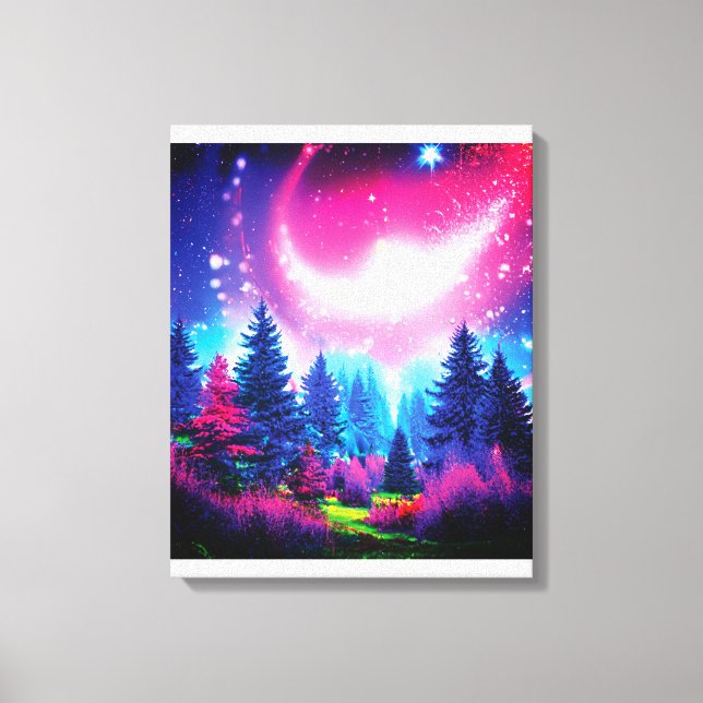 Lienzo Bosque espacial mágico (Anverso)