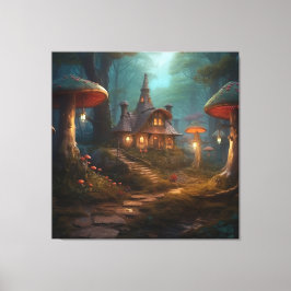 Lienzo Bosque Mushroom Fairytale