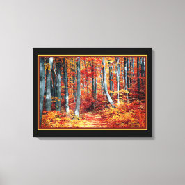 Lienzo Bosque soleado de otoño