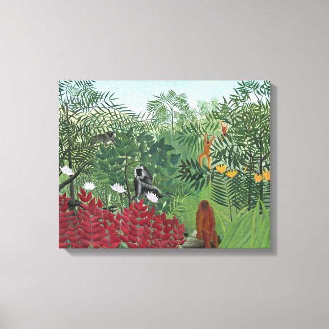 Lienzo Bosque tropical con monos, 1910 (aceite sobre lien (Anverso)