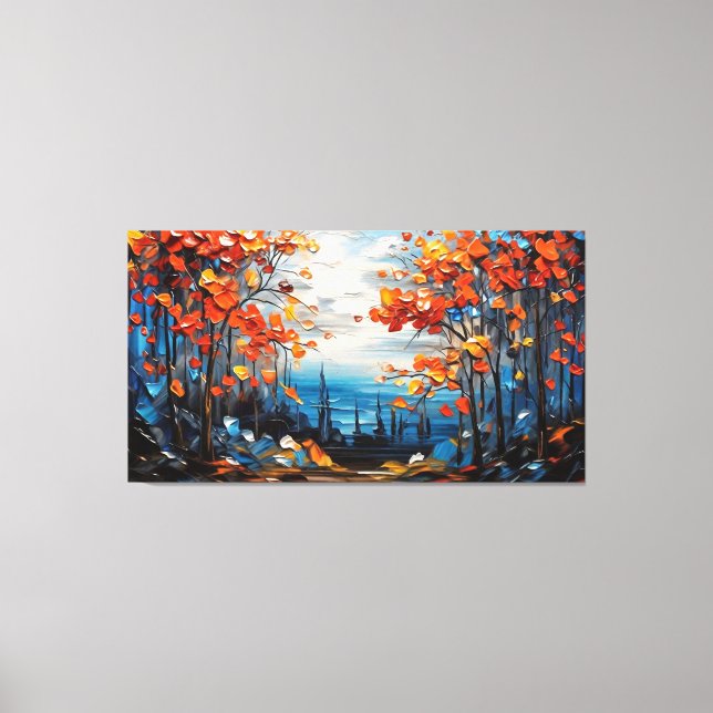 Lienzo Bosque verde acuático (Anverso)