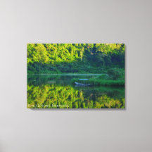 Bosque verde del lago Boat reflejo escena Indonesi