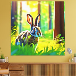 Lienzo Bosque Wild Hare