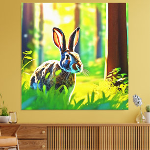 Lienzo Bosque Wild Hare
