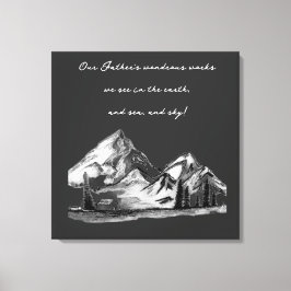 Lienzo Bosquejos en blanco y negro Escenas de montañas si