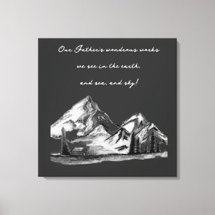 Lienzo Bosquejos en blanco y negro Escenas de montañas si