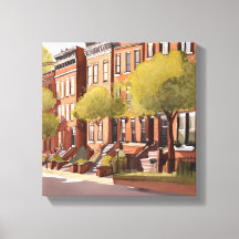 Boston Brownstones | Beacon Street Acuarela
