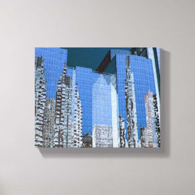 Lienzo Boston Cityscape Blue (Anverso)