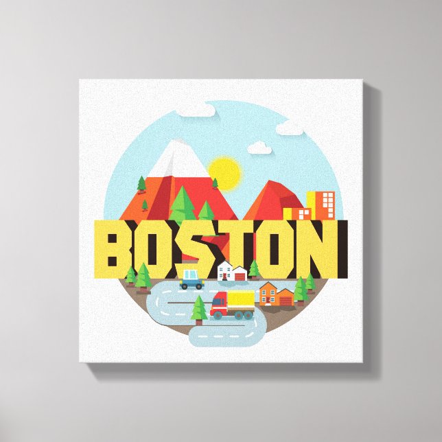 Lienzo Boston como destino (Anverso)