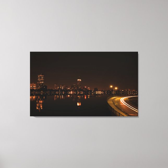 Lienzo Boston de noche (Anverso)