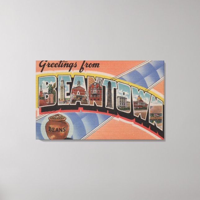 Lienzo Boston, Massachusetts (ciudad de Bean) (Anverso)