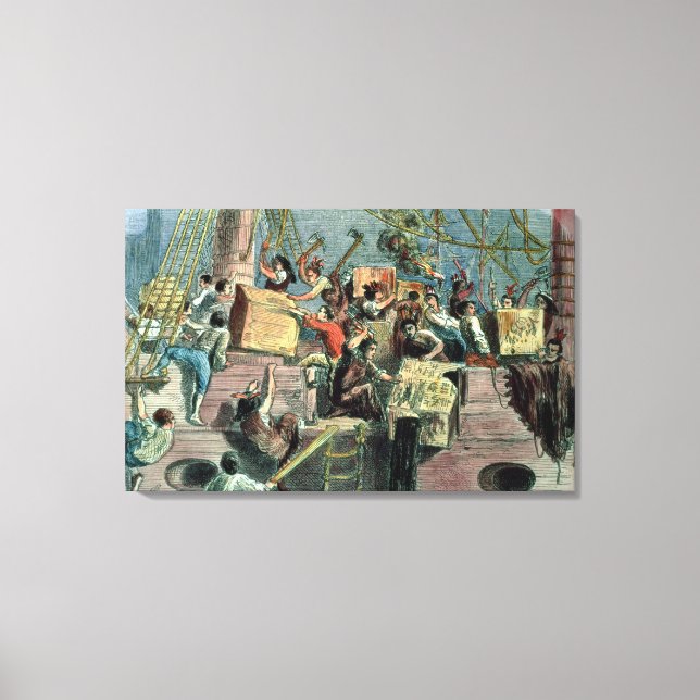 Lienzo Boston Tea Fiesta, 16 de diciembre de 1773 (Anverso)