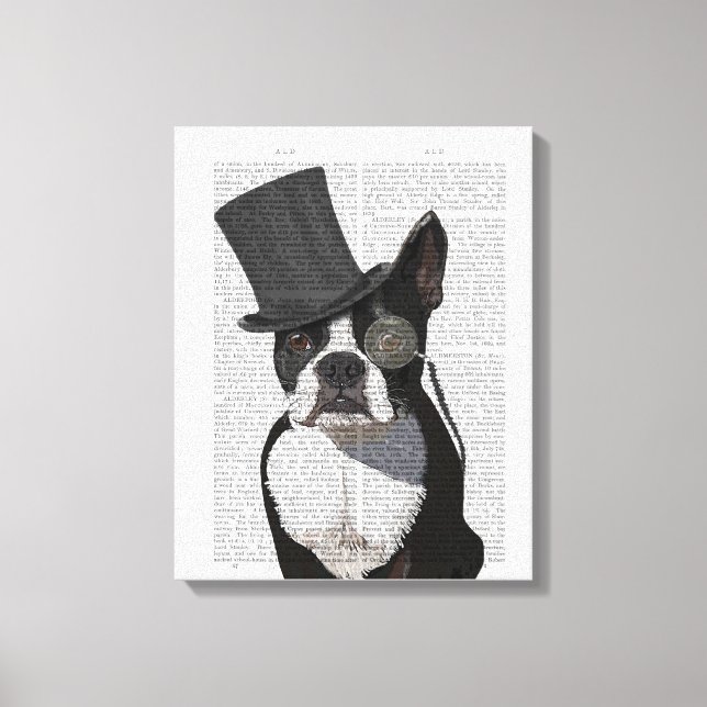 Lienzo Boston Terrier, hedor formal y Gorra (Anverso)