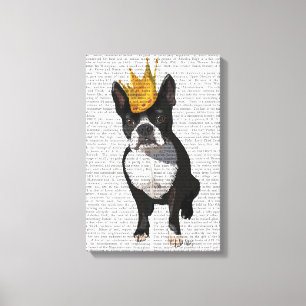 Lienzo Boston Terrier Y Crown