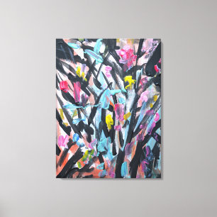 Lienzo Botánico Salvaje Abstracto Neo-Expresionista