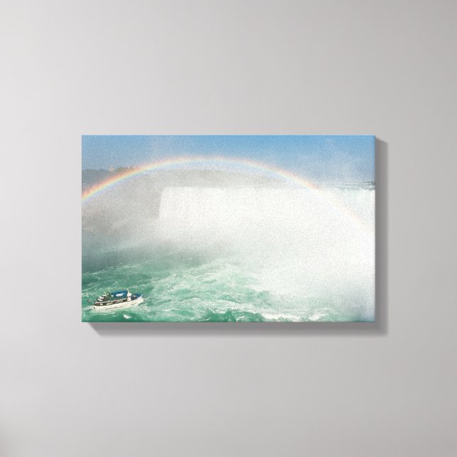 Lienzo Bote y cataratas de herradura en las cataratas del (Anverso)