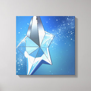 Lienzo Botella de perfume Estrella Brillante Azul Glam