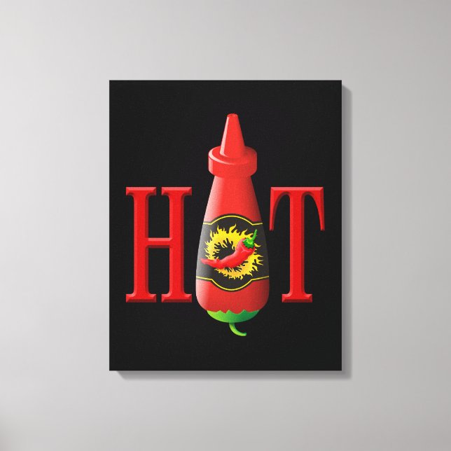 Lienzo Botella de Salsa Caliente (Anverso)