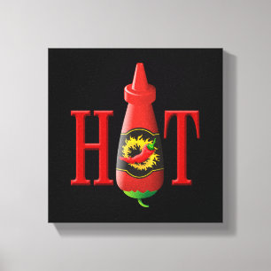 Lienzo Botella de salsa picante
