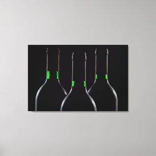 Lienzo Botellas de vino negro pinturas de tela envueltas