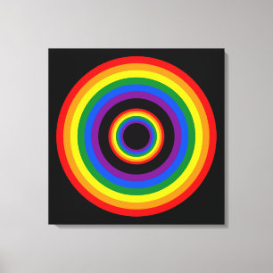 Lienzo BOTÓN DE MARCA DE RAINBOW + tu signo o texto