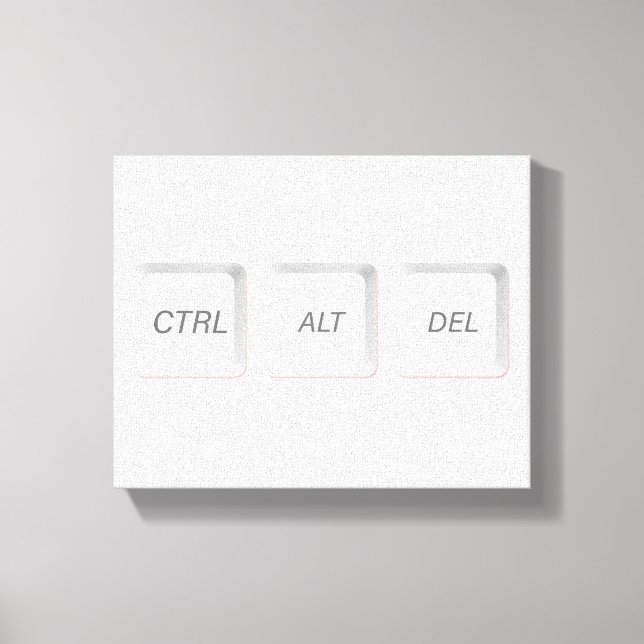Lienzo Botones CTRL ALT DEL de SlipperyJoe tres teclas bl (Anverso)